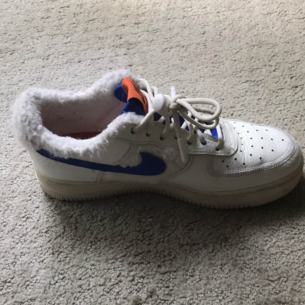 Faux fur Air Force ones rare edition these are so incredibly cute on 💕